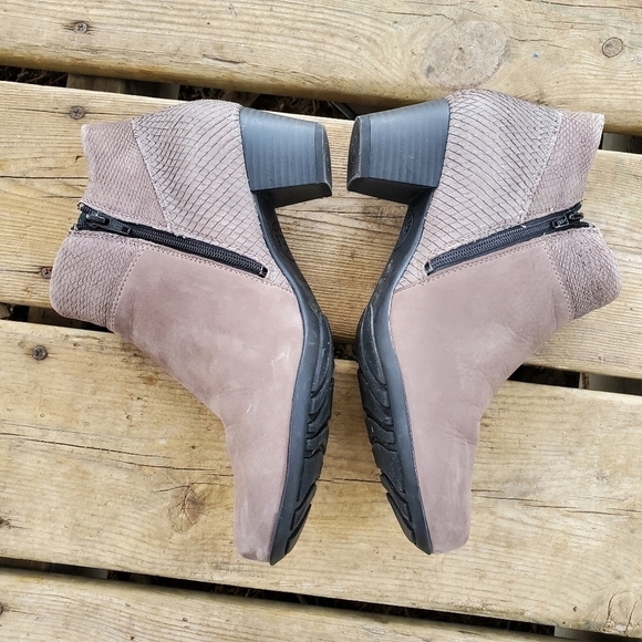 Mephisto Michaela Birch Bucksoft Dark Taupe VIP Snake Ankle Boots Booties 7 - Picture 5 of 11